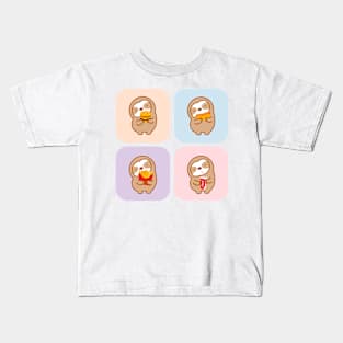 Cute Sloth Fast Food Set Kids T-Shirt